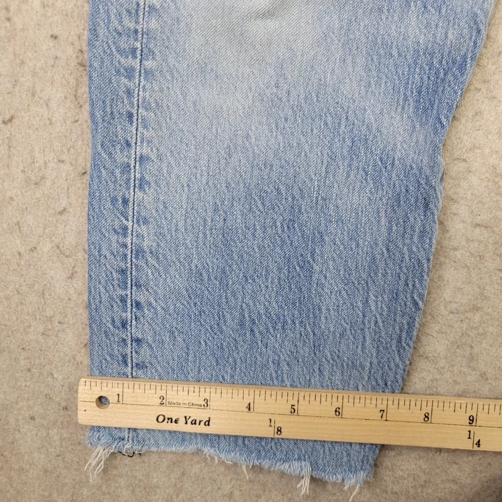 Levis Premium 501 ST Jeans Mens 32x25 Big E Button Fly Blue Light Wash Straight